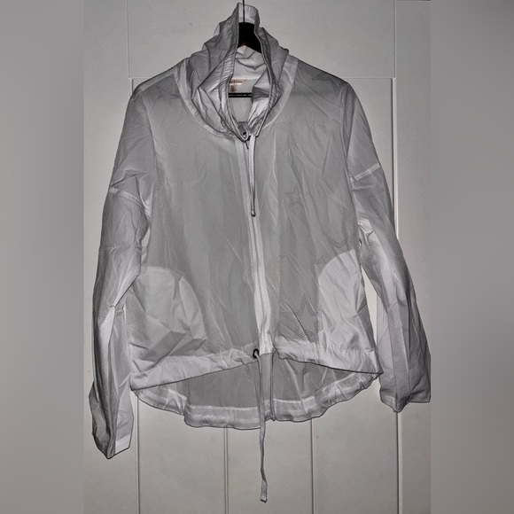 NEW Nanette Lepore Running Stars Drawstring Cowl Neck Raincoat Jacket Women L - Picture 1 of 11
